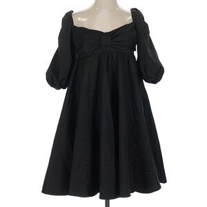 Kate Spade Beau Dress LBD Puff Sleeves